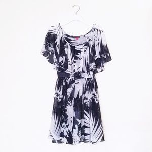 Vince Camuto Sheer Palm Print dress